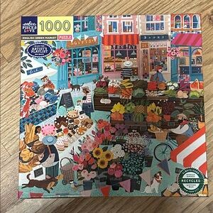 eeBoo English Green Market 1000 piece Puzzle